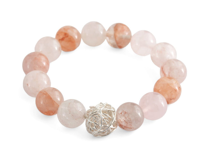 Strawberry Quartz Silver Knot Bracelet - Pamela Lauz Jewellery