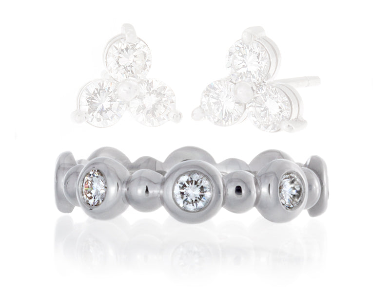 Pamela Lauz Jewellery - Bubble Diamond Bezel Bands