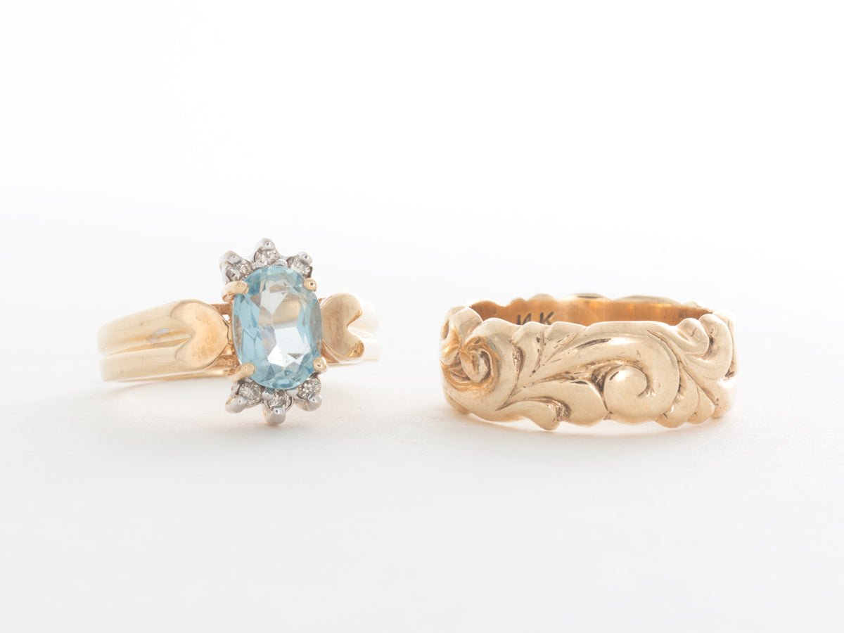Aquamarine Yellow Gold Ring - Pamela Lauz Jewellery