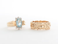 Aquamarine Yellow Gold Ring - Pamela Lauz Jewellery