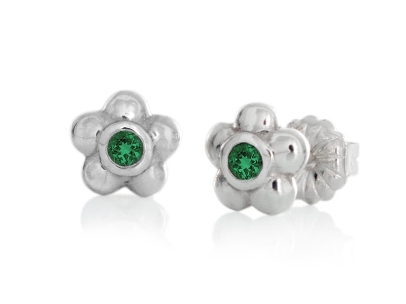 Blossom Dainty Emerald Stud Earrings - Pamela Lauz Jewellery