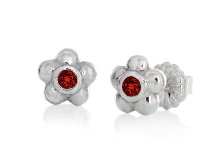 Blossom Dainty Garnet Stud Earrings - Pamela Lauz Jewellery