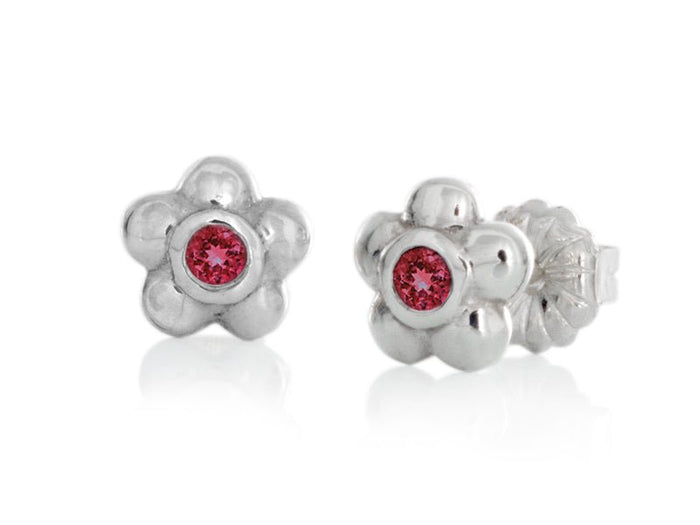 Blossom Dainty Ruby Stud Earrings - Pamela Lauz Jewellery