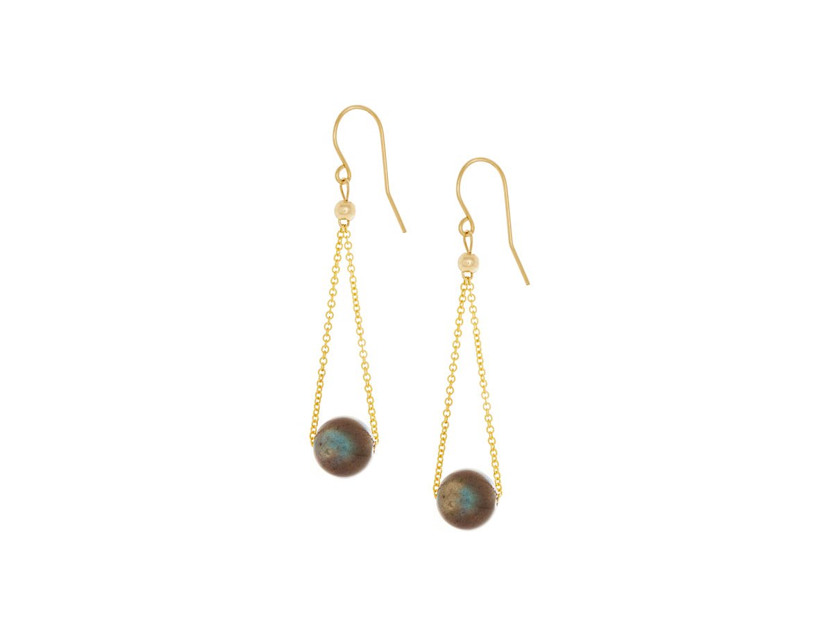 Chandelier Labradorite Long Dangle Earrings - Pamela Lauz Jewellery