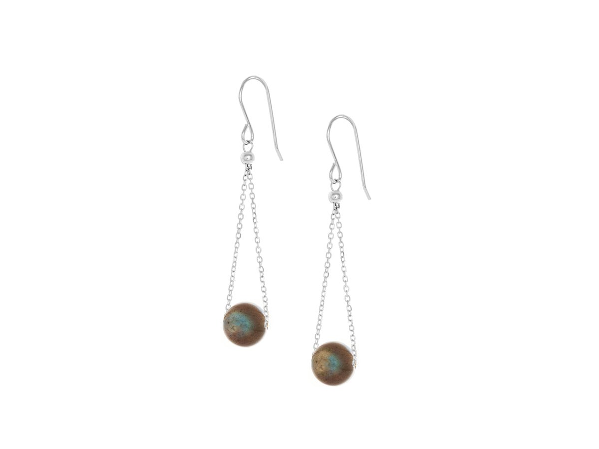 Chandelier Labradorite Long Dangle Earrings - Pamela Lauz Jewellery