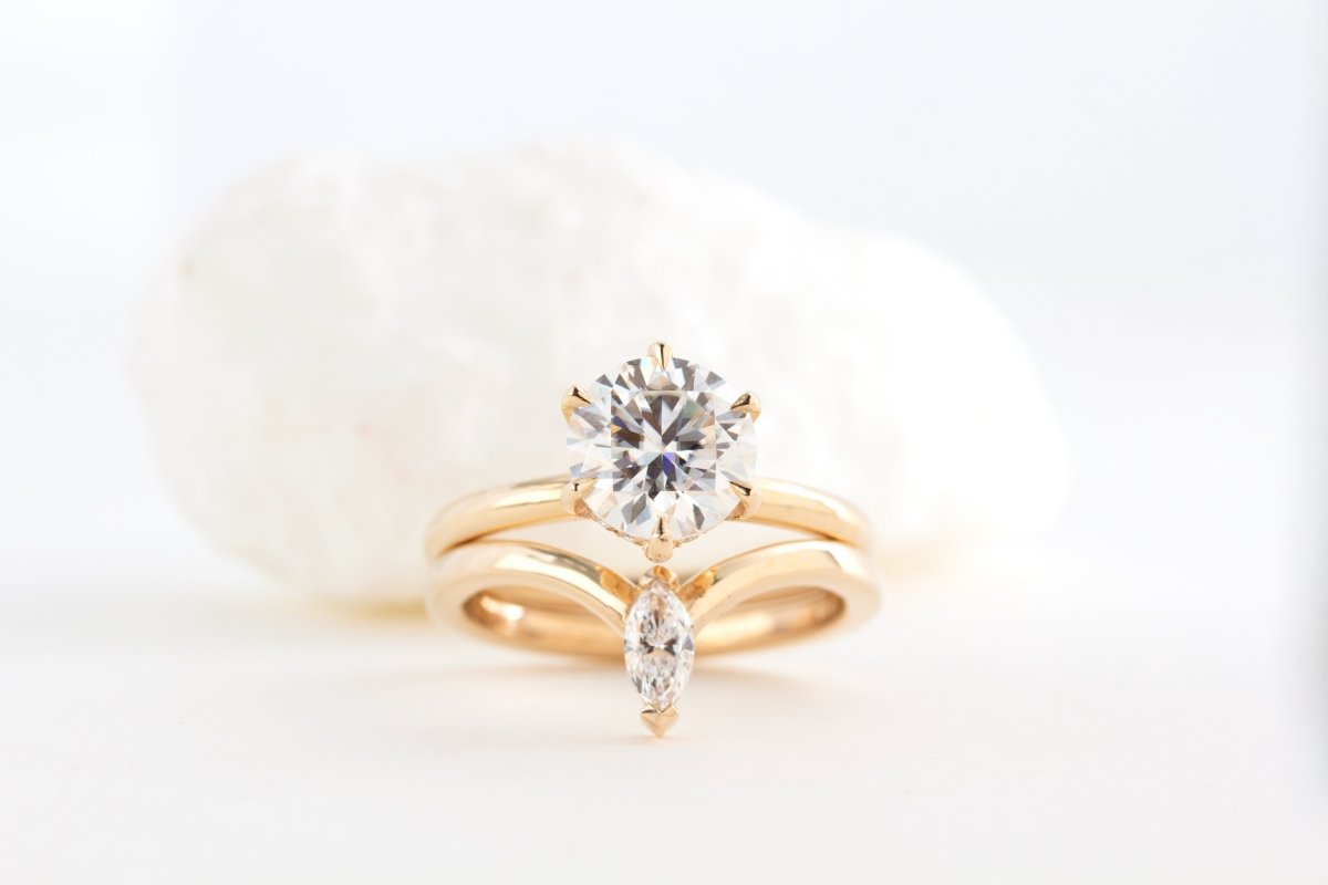 Contour Band with Marquise Diamond - Pamela Lauz Jewellery