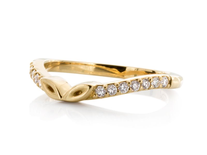 Converging Leaves Gold Diamond Band - Pamela Lauz Jewellery