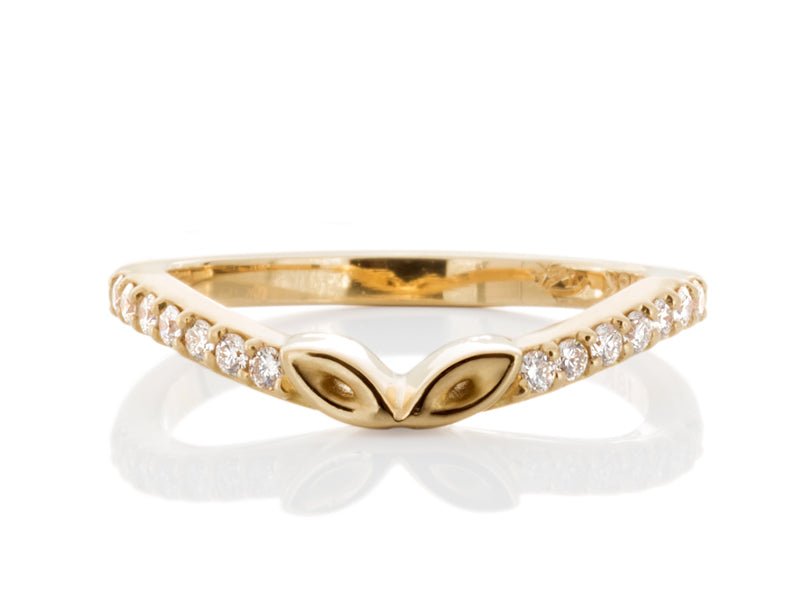 Converging Leaves Gold Diamond Band - Pamela Lauz Jewellery