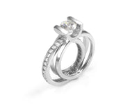 Crescent Interlocking Diamond Wedding Rings - Pamela Lauz Jewellery