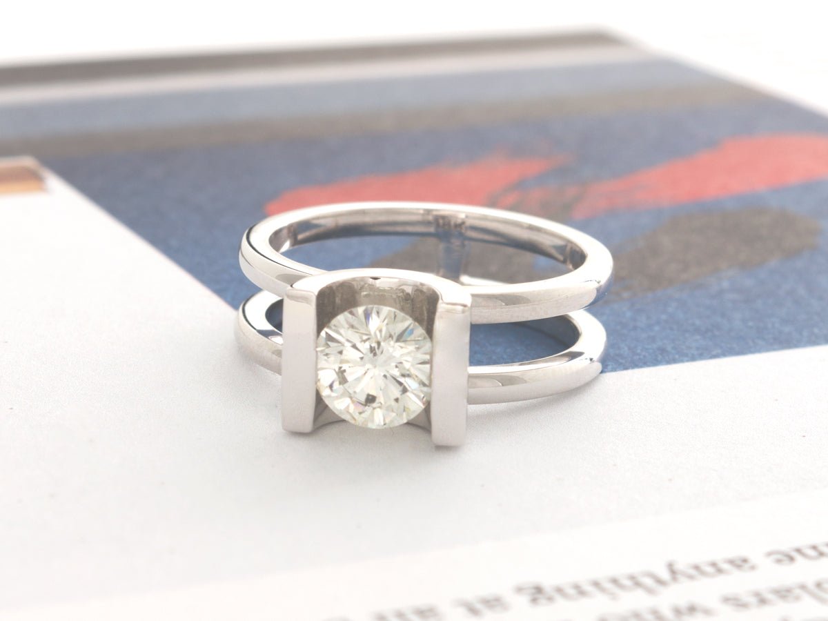 Crescent Interlocking Diamond Wedding Rings - Pamela Lauz Jewellery