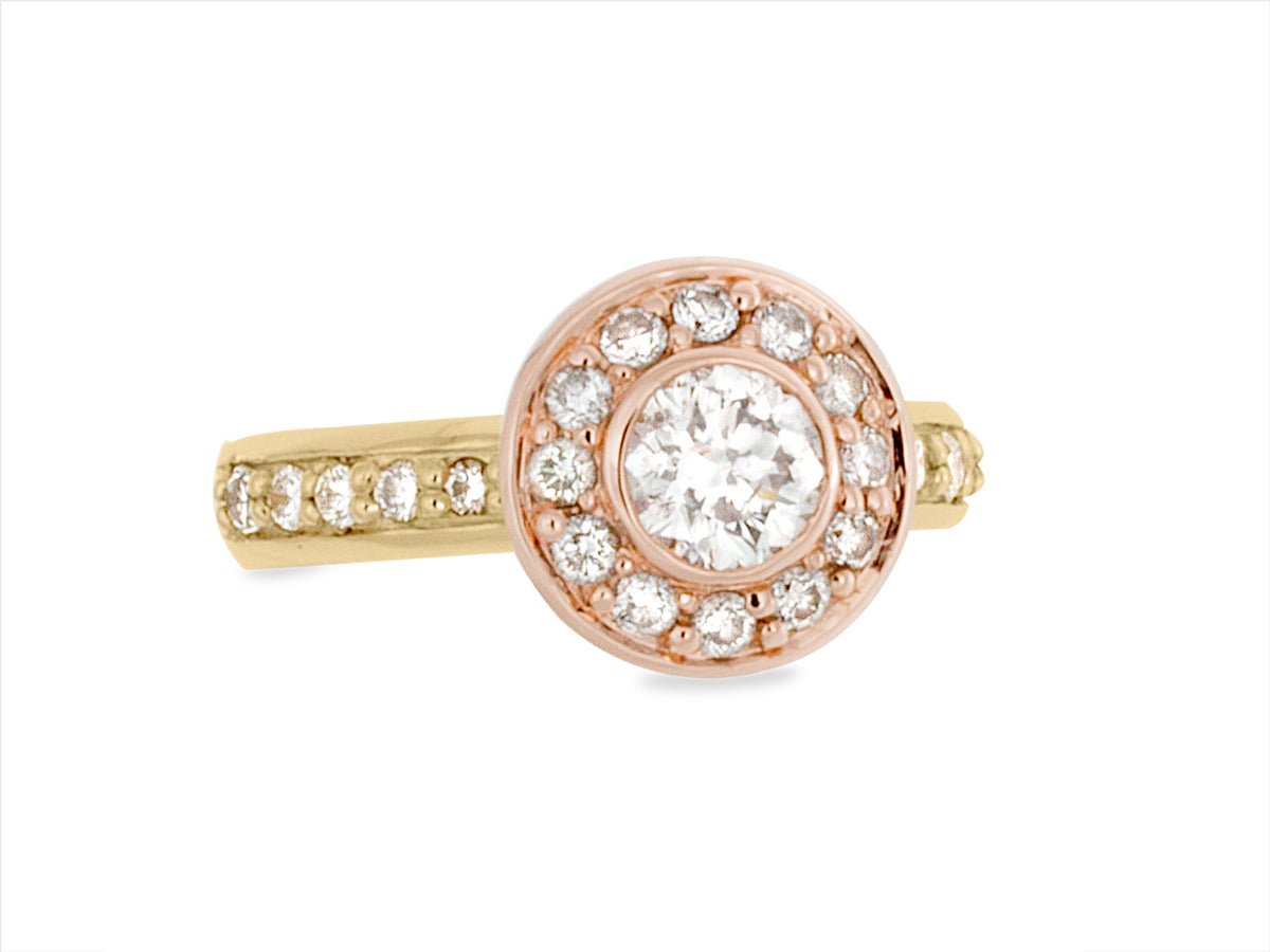Dolci Round Halo Diamond Rings - Pamela Lauz Jewellery