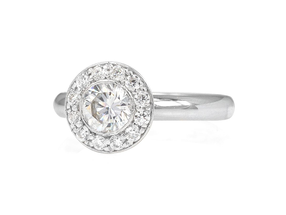 Dolci Round Halo Diamond Rings - Pamela Lauz Jewellery
