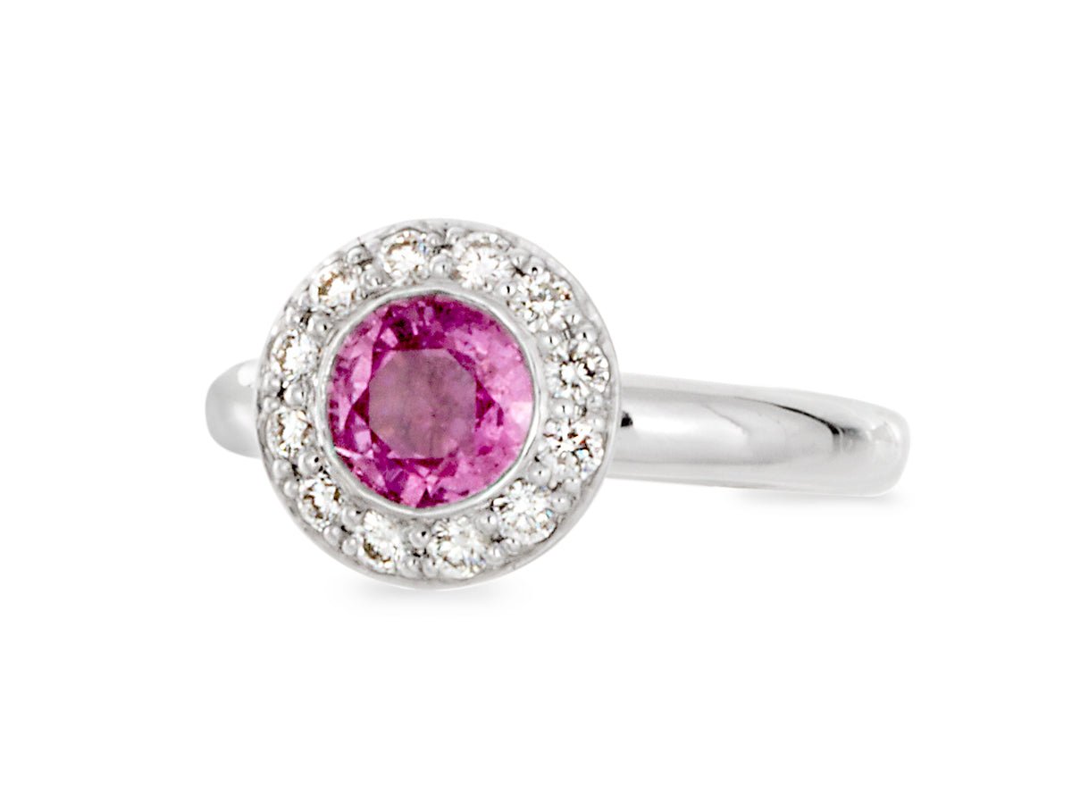 Dolci Round Halo Diamond Rings - Pamela Lauz Jewellery