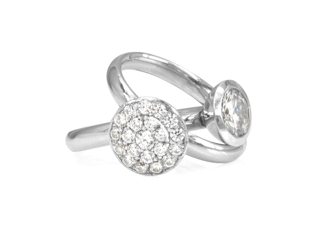 Dolci Round Halo Diamond Rings - Pamela Lauz Jewellery