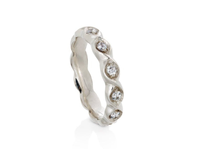 Double Scroll Diamond Eternity Band - Pamela Lauz Jewellery