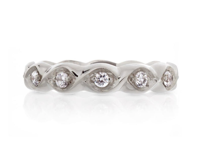 Double Scroll Diamond Eternity Band - Pamela Lauz Jewellery