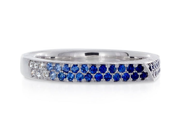 Edge Sapphire Wedding Band - Pamela Lauz Jewellery