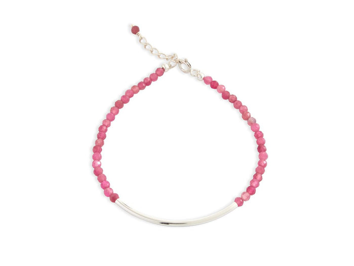 Element Pink Tourmaline Arc Silver and Gold Bracelet - Pamela Lauz Jewellery