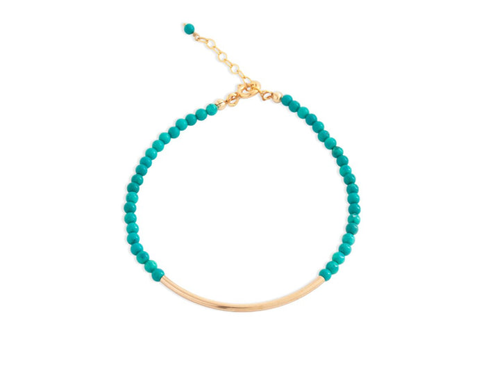 Element Turquoise Arc Silver and Gold Bracelet - Pamela Lauz Jewellery