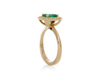 Emerald and Diamonds Halo Ring - Pamela Lauz Jewellery