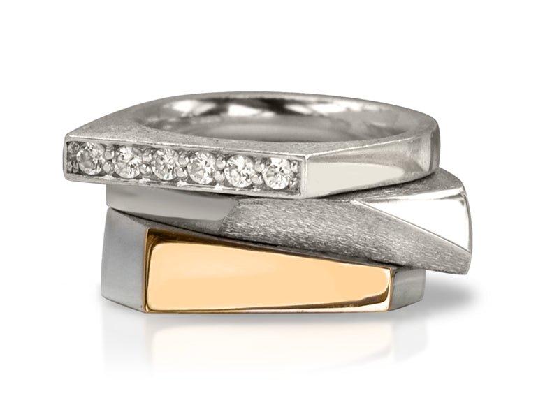 Facets & Iris Stacking Rings - Pamela Lauz Jewellery