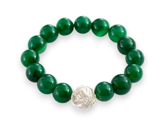 Green Agate Silver Knot Bracelet - Pamela Lauz Jewellery