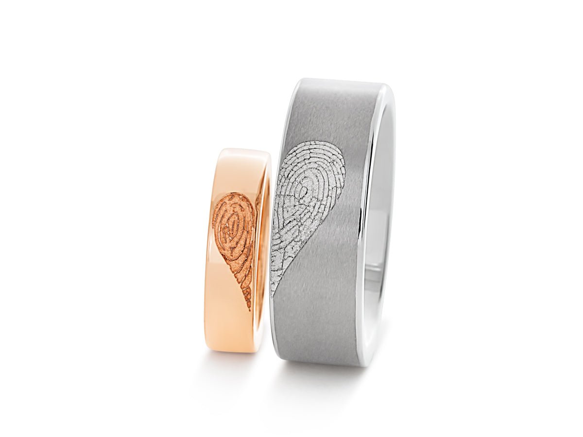 Heart Fingerprint Wedding Bands - Pamela Lauz Jewellery