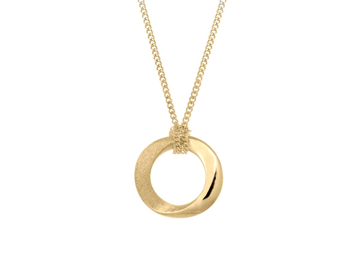 Necklace gold circle on sale pendant