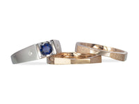 Interlocking Sapphire and Diamond Wedding Rings - Pamela Lauz Jewellery