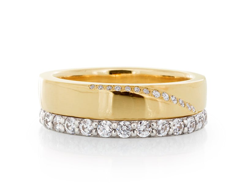 Kimono Gold Ring with Diamonds - Pamela Lauz Jewellery