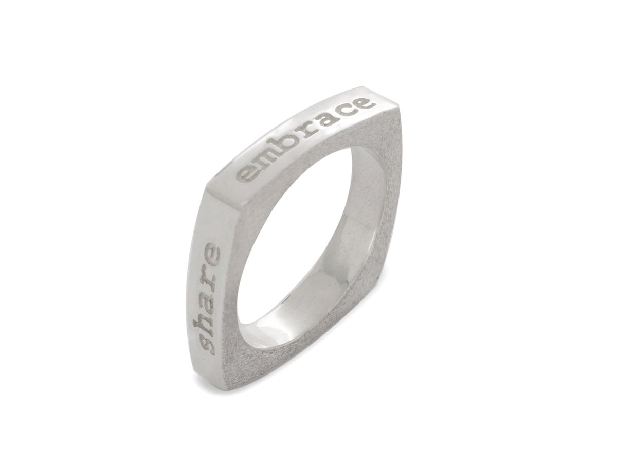 Mantra Inspirational Ring - Celebrate | Protect | Embrace | Share - Pamela Lauz Jewellery