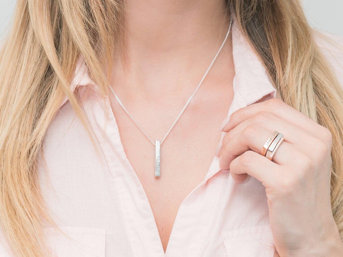 Mantra Inspirational Ring - Celebrate | Protect | Embrace | Share - Pamela Lauz Jewellery