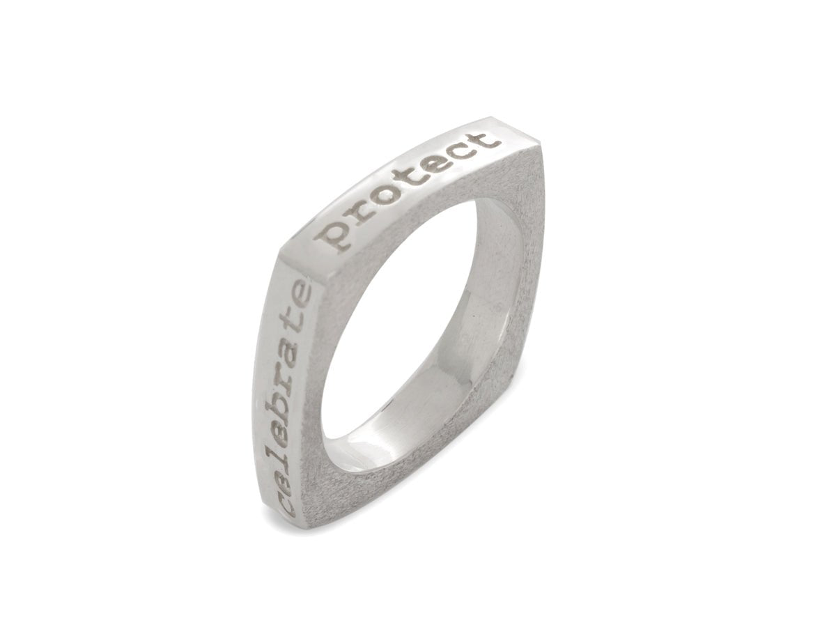 Mantra Inspirational Ring - Celebrate | Protect | Embrace | Share - Pamela Lauz Jewellery