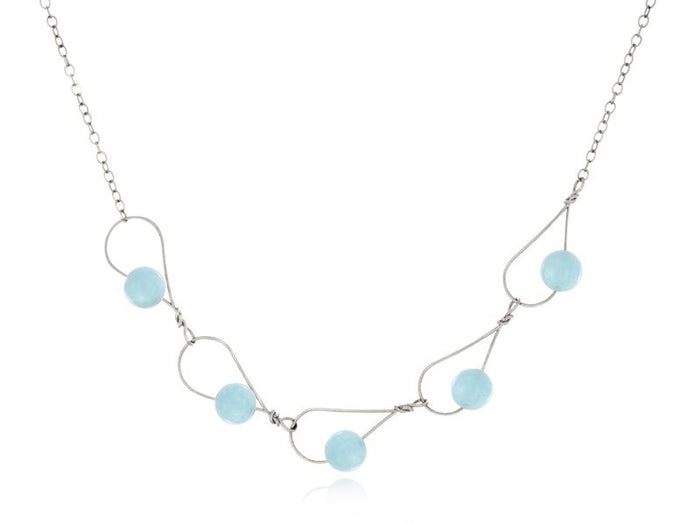 Rain Aquamarine Segment Necklace - Pamela Lauz Jewellery