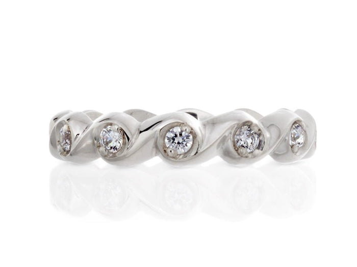 Rosebud Scalloped Diamond Eternity Band - Pamela Lauz Jewellery