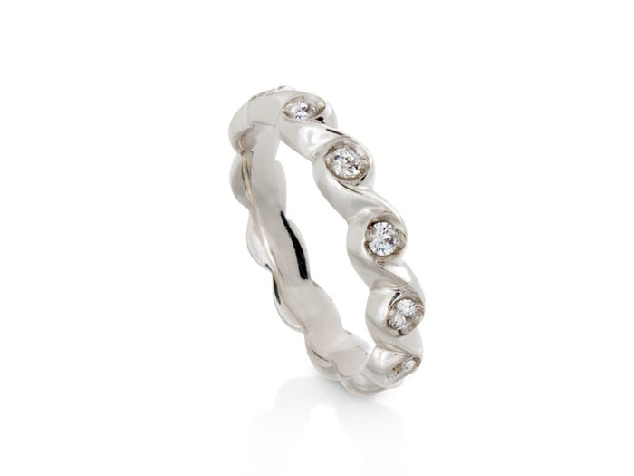 Rosebud Scalloped Diamond Eternity Band - Pamela Lauz Jewellery