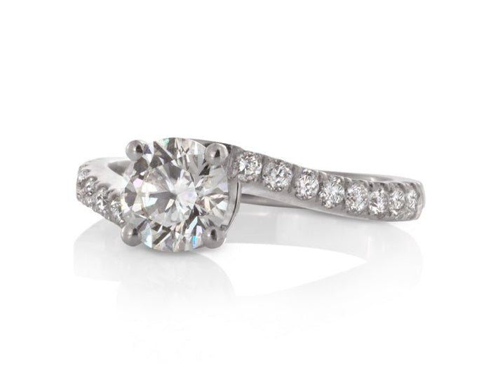 Sculptural Twist Diamond Engagement Ring - Pamela Lauz Jewellery