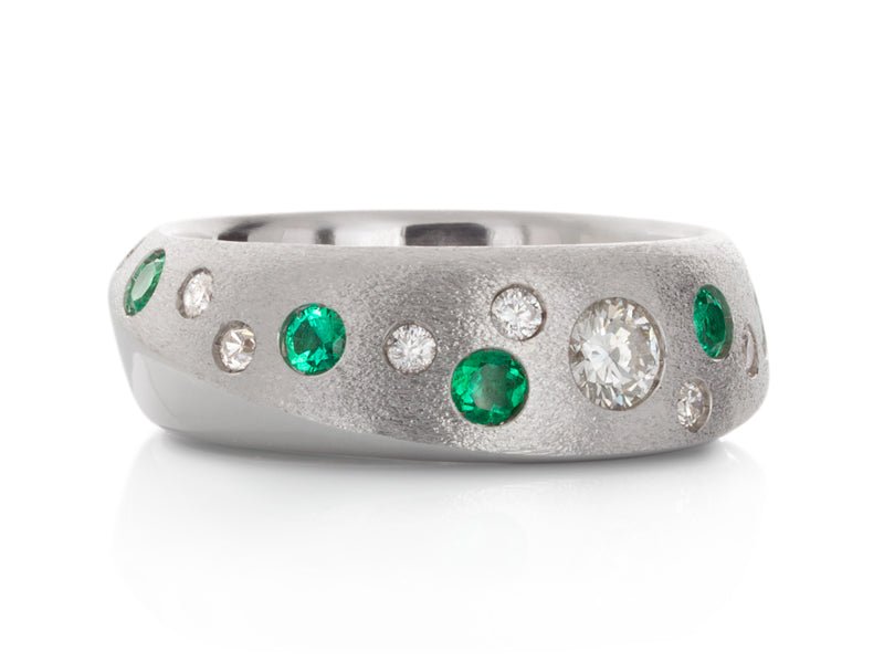 Solstice Diamond and Emerald Ring - Pamela Lauz Jewellery