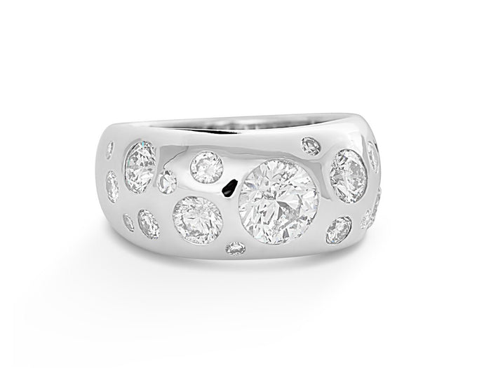 Stardust Diamond Wide Wedding Band - Pamela Lauz Jewellery