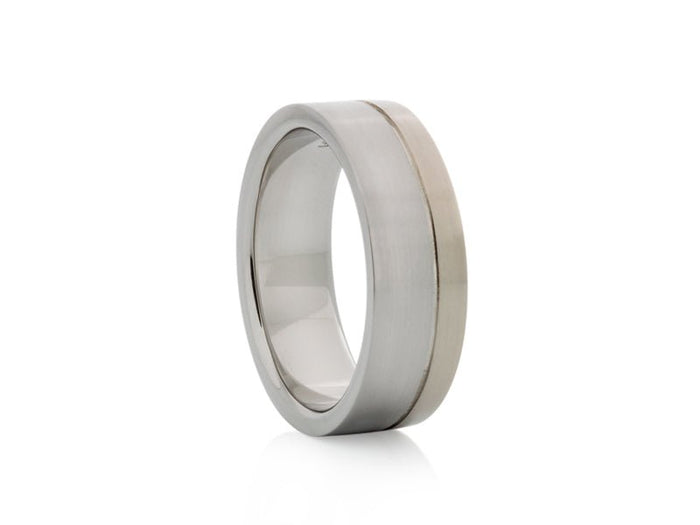 Two-tone White Gold Band - Pamela Lauz Jewellery