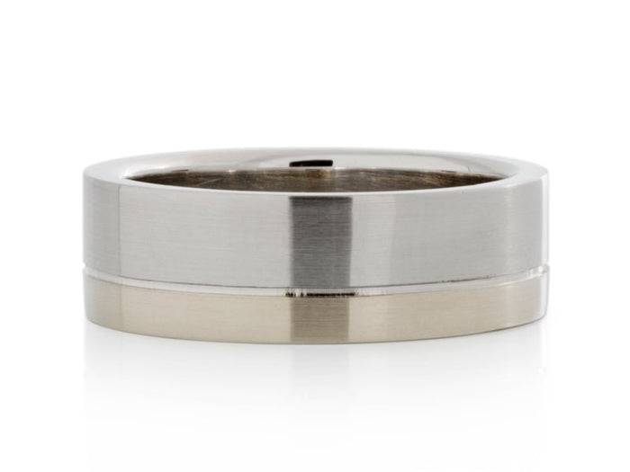 Two-tone White Gold Band - Pamela Lauz Jewellery