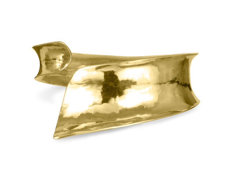 Viento Wide Asymmetrical Brass Cuff - Pamela Lauz Jewellery