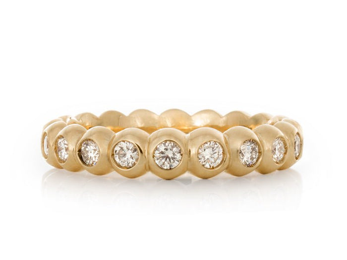 Yellow Gold Bezel Diamond Band - Pamela Lauz Jewellery