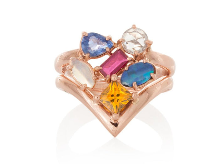 Yellow Sapphire Interlocking Wedding Band - Pamela Lauz Jewellery