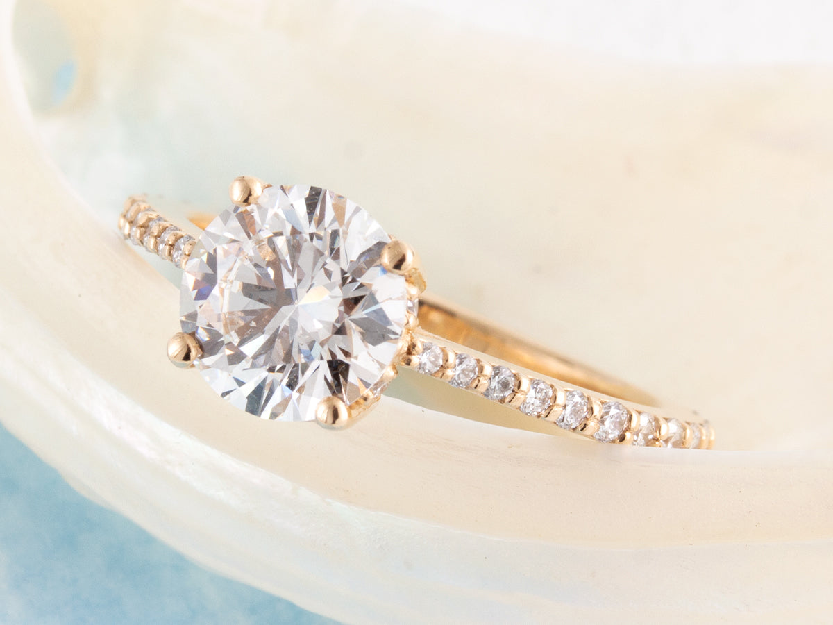 Ruth 1.5ct Moissanite Hidden Halo Ring in 14K Gold