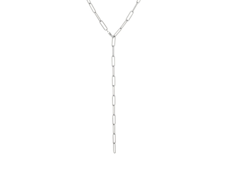 Paperclip Aquamarine Convertible Silver Gold Necklace