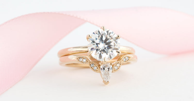 Six Prong Solitaire Ring with Hidden Halo