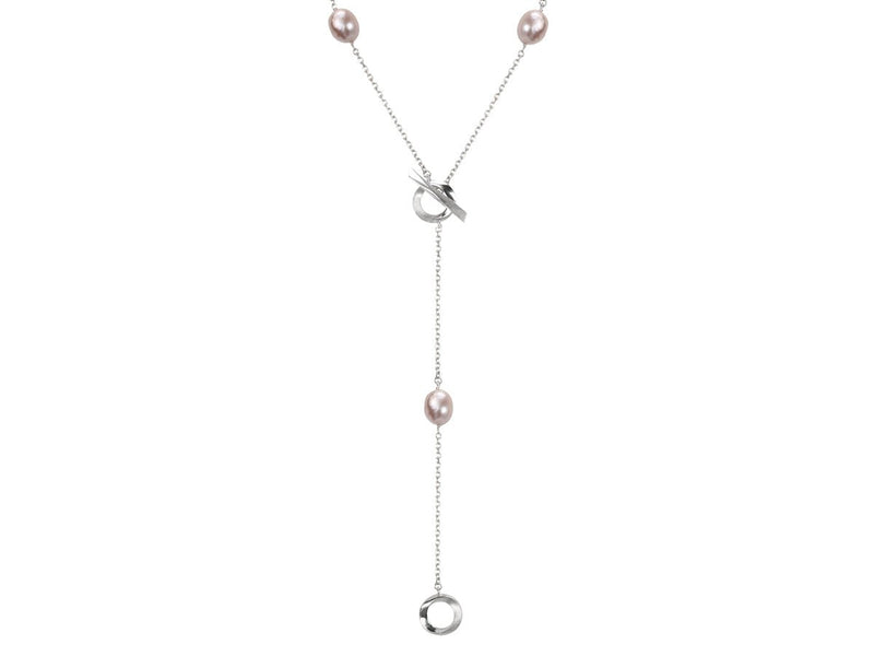 Infinity White or Pink Pearl Convertible Station Necklace - Pamela Lauz Jewellery