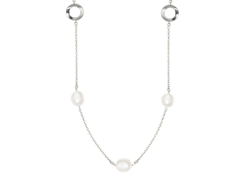 Infinity White or Pink Pearl Convertible Station Necklace - Pamela Lauz Jewellery