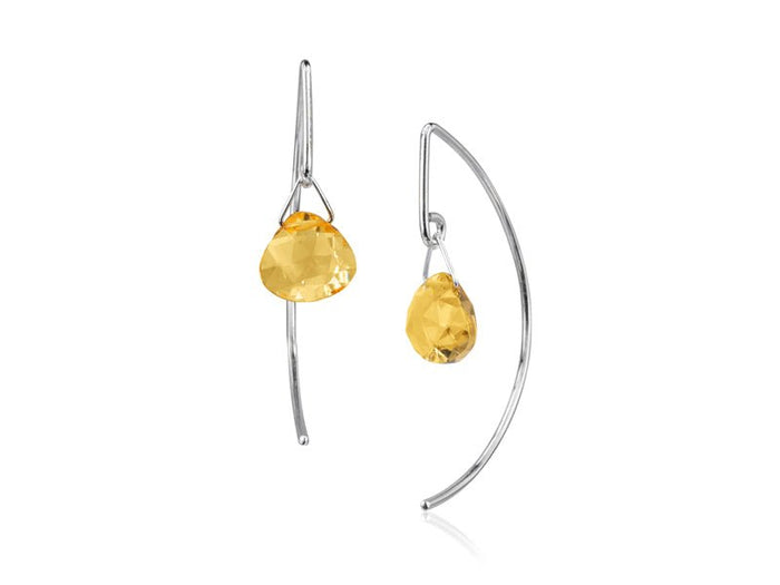 Lantern Citrine Arc Dangle Earrings - Pamela Lauz Jewellery